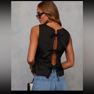 Vici Black Bow-Detail Blouse